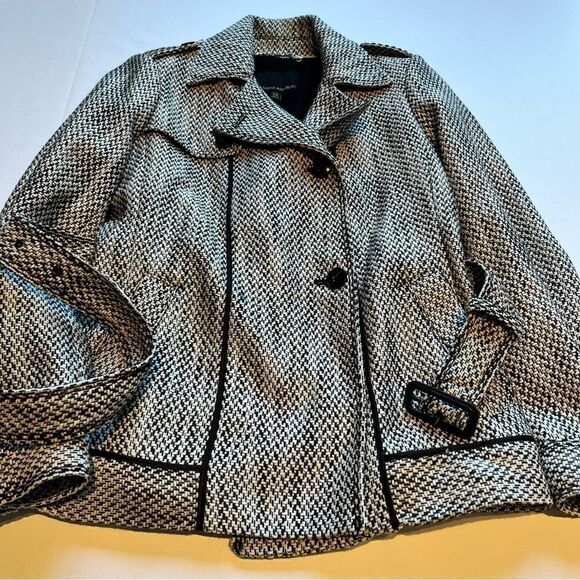 Banana Republic Women's Short Jacket Black and White Flecks Petite XS Stylish - Picture 7 of 12